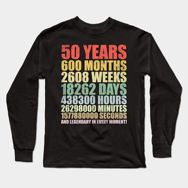 50th Birthday Vintage 1971 Gift Long Sleeve T-Shirt by Schwarzweiss